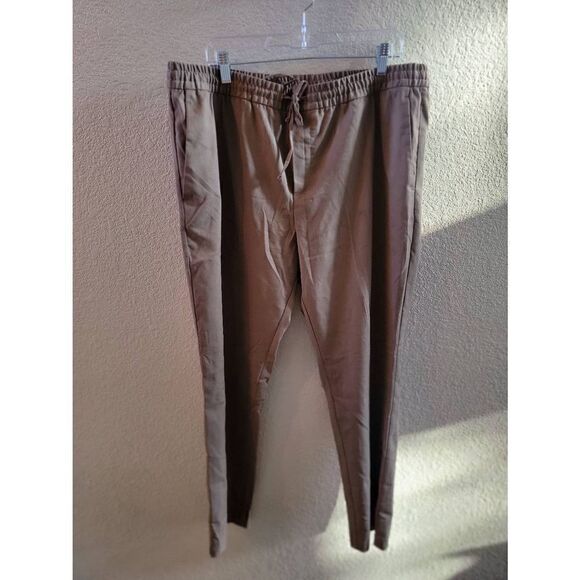H&M Men's Drawstring Elastic Waist Slim Fit Pants In Green Size XL - Picture 1 of 3